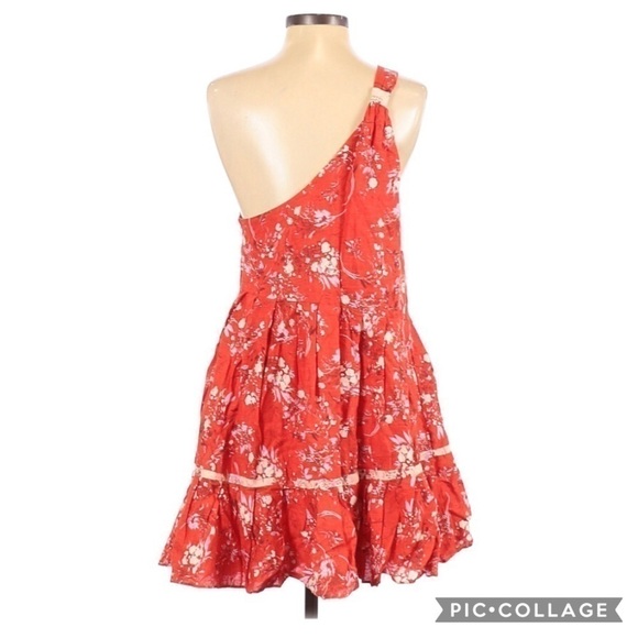 Free People Linen Ruffle Hem Single Shoulder Dress - Picture 3 of 4